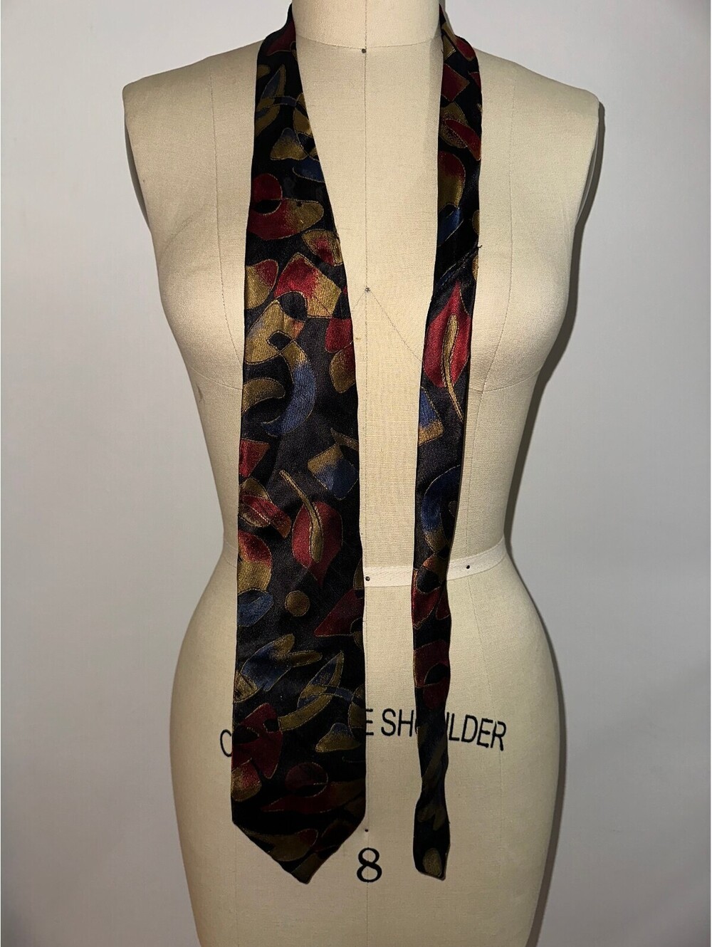 Bugatti Men's Multi-Color Silk Tie 80s-90s Vintage Formal